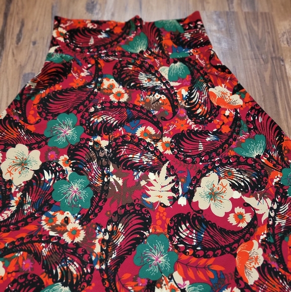 Lularoe Azure A-line Midi Skirt in Colorful Paisley & Floral Print in Size Large - Picture 4 of 4
